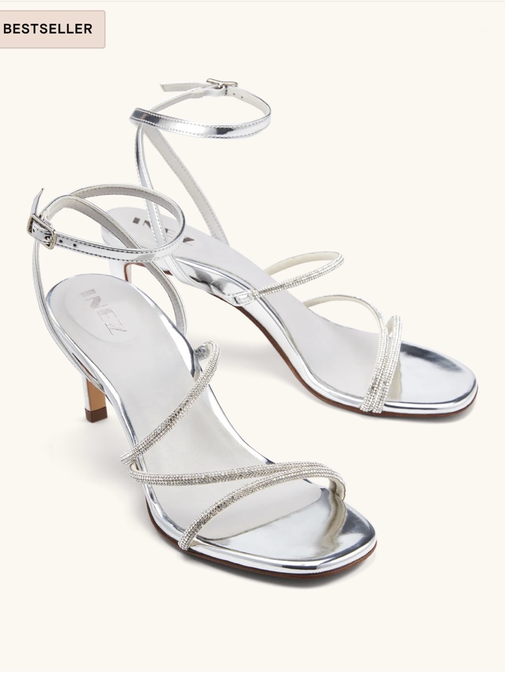 INEZ Sofia Silver Metallic Heels